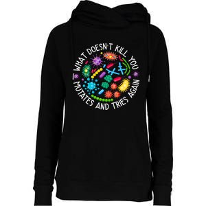 What DoesnT Kill You Mutates And Tries Again Lab Week 2024 Womens Funnel Neck Pullover Hood