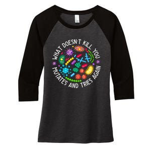 What DoesnT Kill You Mutates And Tries Again Lab Week 2024 Women's Tri-Blend 3/4-Sleeve Raglan Shirt