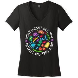 What DoesnT Kill You Mutates And Tries Again Lab Week 2024 Women's V-Neck T-Shirt