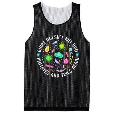 What DoesnT Kill You Mutates And Tries Again Funny Biology Mesh Reversible Basketball Jersey Tank