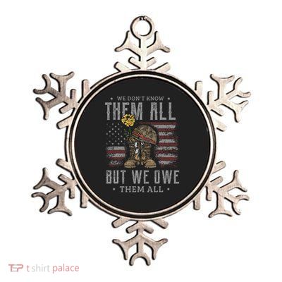 We Don't Know Them All But We Owe Them All Memorial Day Metallic Star Ornament