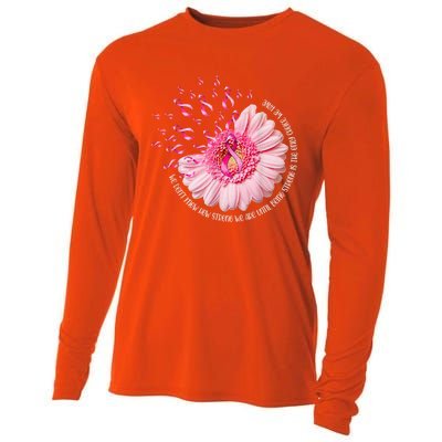 We Dont Know How Strong We Are Breast Cancer Daisy Ribbon Cute Gift Cooling Performance Long Sleeve Crew