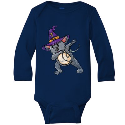 Witch Dabbing Koala Nurse Vintage Great Gift Baby Long Sleeve Bodysuit