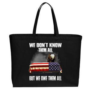 We DonT Know Them All But We Owe Them All 4th Of July Back Cotton Canvas Jumbo Tote