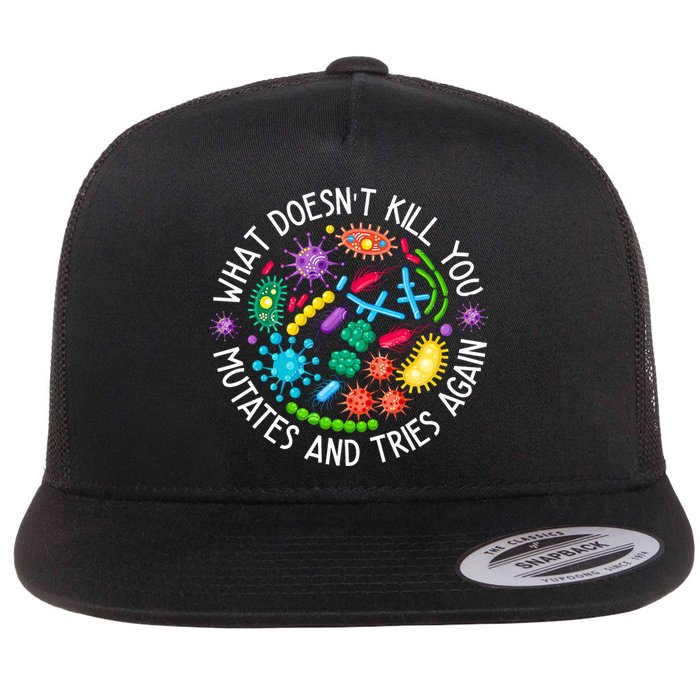 What DoesnT Kill You Mutates And Tries Again Lab Week 2024 Flat Bill Trucker Hat