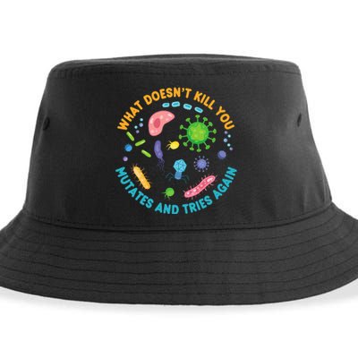 What DoesnT Kill You Mutates And Tries Again Funny Biology Sustainable Bucket Hat