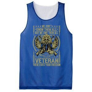 We Dont Know Them All But We Owe Distressed Veteran Gift Mesh Reversible Basketball Jersey Tank