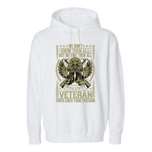 We Dont Know Them All But We Owe Distressed Veteran Gift Garment-Dyed Fleece Hoodie