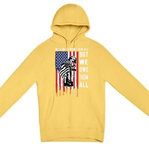 We Dont Know Them All But We Owe Them All Veterans Day Flag Great Gift Premium Pullover Hoodie