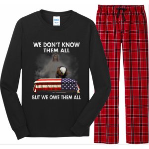 We Dont Know Them All But We Owe Them All Eagle Jesus Gift Long Sleeve Pajama Set