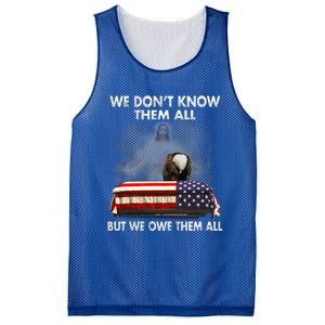 We Dont Know Them All But We Owe Them All Eagle Jesus Gift Mesh Reversible Basketball Jersey Tank