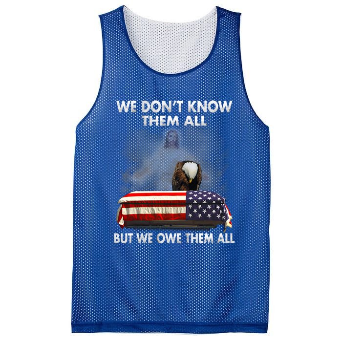 We Dont Know Them All But We Owe Them All Eagle Jesus Gift Mesh Reversible Basketball Jersey Tank