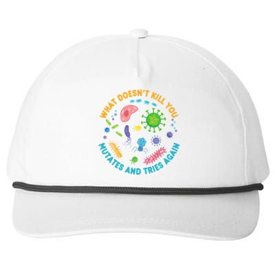 What DoesnT Kill You Mutates And Tries Again Funny Biology Snapback Five-Panel Rope Hat