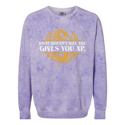 What Doesnt Kill You Gives You X.P Rpg Gamers Colorblast Crewneck Sweatshirt