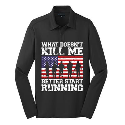 What Doesnt Kill Me Better Start Running Usa Veterans Day Meaningful Gift Silk Touch Performance Long Sleeve Polo