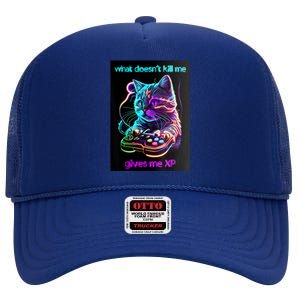 What DoesnT Kill Me Gives Me Xp High Crown Mesh Back Trucker Hat