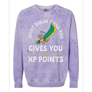 What DoesnT Kill You Gives You Xp Points Rpg Gamer Colorblast Crewneck Sweatshirt