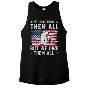 We Don't Know Them All But We Owe Them All Veterans Day Ladies PosiCharge Tri-Blend Wicking Tank