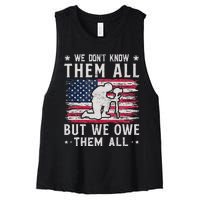 We Don't Know Them All But We Owe Them All Veterans Day Women's Racerback Cropped Tank