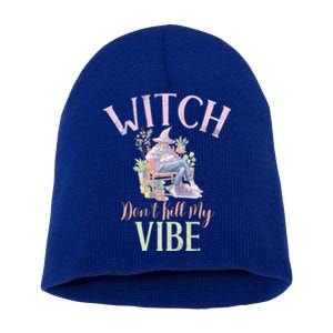 Witch Dont Kill My Vibe Funny Witch Cute Gift Short Acrylic Beanie