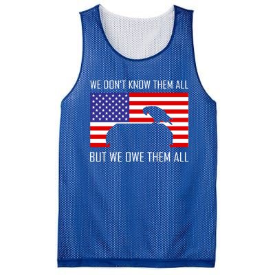 We Dont Know Them All But Owe Them Memorial Day Usa Flag Gift Mesh Reversible Basketball Jersey Tank