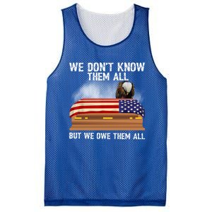 We Dont Know Them All But We Owe Them All 4th Of July Eagle Cool Gift Mesh Reversible Basketball Jersey Tank