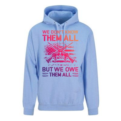 We Dont Know Them All But We Owe Them All U S Veterans Funny Gift Unisex Surf Hoodie