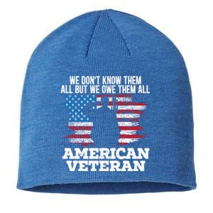 We Dont Know Them All But We Owe Them All American Veteran Gift Sustainable Beanie