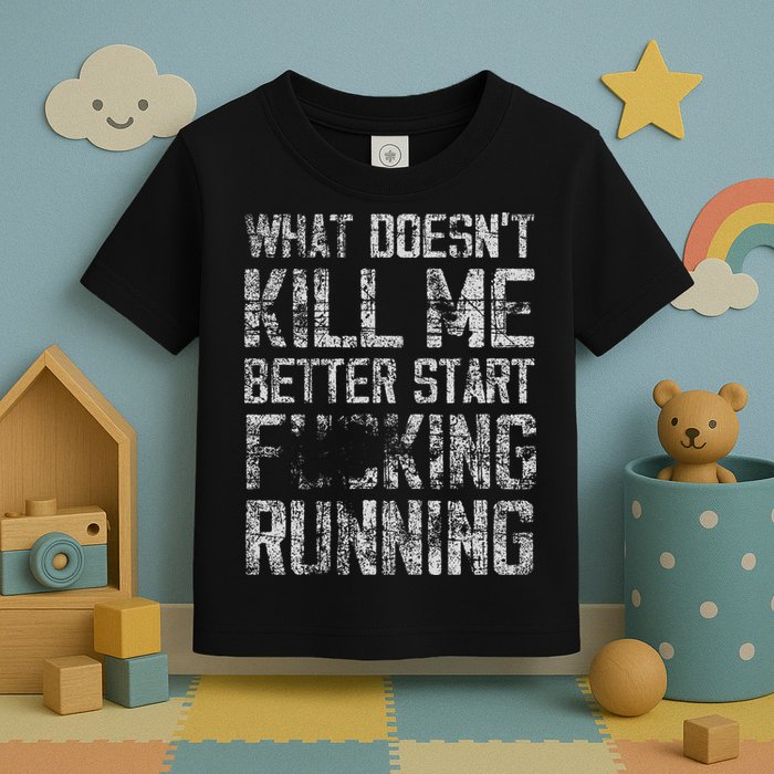 What Doesn't Kill Me Better Start F Running funny distressed Toddler T-Shirt