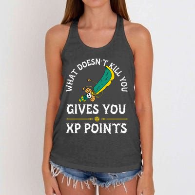 What DoesnT Kill You Gives You Xp Points Rpg Gamer Women's Knotted Racerback Tank