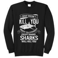 What Doesnt Kill You Makes You Stronger Except Sharks Sweatshirt