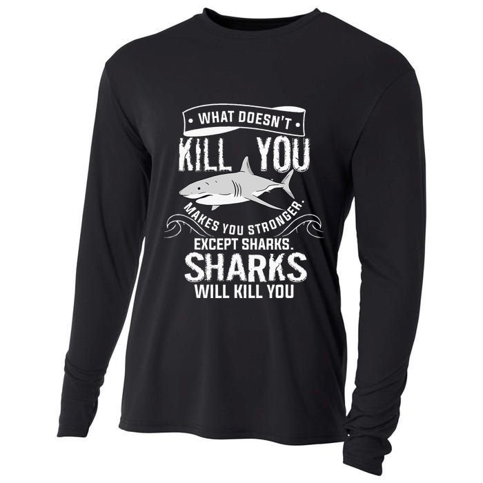 What Doesnt Kill You Makes You Stronger Except Sharks Cooling Performance Long Sleeve Crew