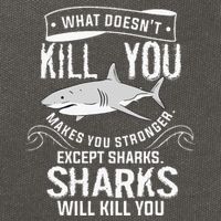 What Doesnt Kill You Makes You Stronger Except Sharks Cotton Canvas Backpack