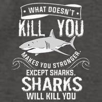 What Doesnt Kill You Makes You Stronger Except Sharks Vector Backpack