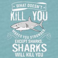 What Doesnt Kill You Makes You Stronger Except Sharks Sueded Cloud Jersey T-Shirt