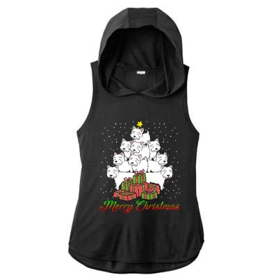 Westie Dog Lover Matching Santa Westie Christmas Tree Meaningful Gift Ladies PosiCharge Tri-Blend Wicking Draft Hoodie Tank