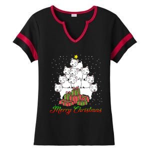 Westie Dog Lover Matching Santa Westie Christmas Tree Meaningful Gift Ladies Halftime Notch Neck Tee