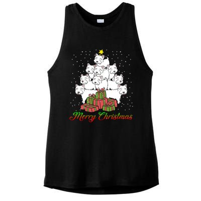 Westie Dog Lover Matching Santa Westie Christmas Tree Meaningful Gift Ladies PosiCharge Tri-Blend Wicking Tank