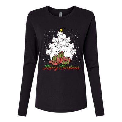 Westie Dog Lover Matching Santa Westie Christmas Tree Meaningful Gift Womens Cotton Relaxed Long Sleeve T-Shirt