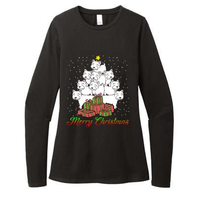 Westie Dog Lover Matching Santa Westie Christmas Tree Meaningful Gift Womens CVC Long Sleeve Shirt