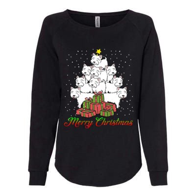 Westie Dog Lover Matching Santa Westie Christmas Tree Meaningful Gift Womens California Wash Sweatshirt