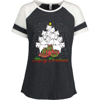 Westie Dog Lover Matching Santa Westie Christmas Tree Meaningful Gift Enza Ladies Jersey Colorblock Tee