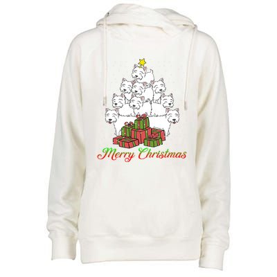 Westie Dog Lover Matching Santa Westie Christmas Tree Meaningful Gift Womens Funnel Neck Pullover Hood