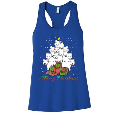 Westie Dog Lover Matching Santa Westie Christmas Tree Meaningful Gift Women's Racerback Tank