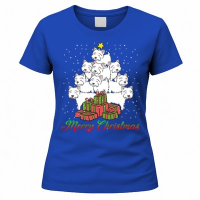 Westie Dog Lover Matching Santa Westie Christmas Tree Meaningful Gift Women's T-Shirt