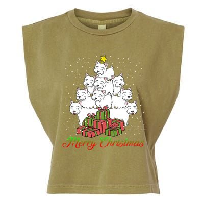 Westie Dog Lover Matching Santa Westie Christmas Tree Meaningful Gift Garment-Dyed Women's Muscle Tee