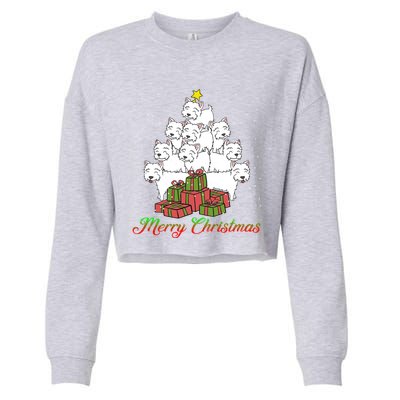 Westie Dog Lover Matching Santa Westie Christmas Tree Meaningful Gift Cropped Pullover Crew