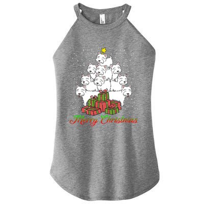 Westie Dog Lover Matching Santa Westie Christmas Tree Meaningful Gift Women’s Perfect Tri Rocker Tank