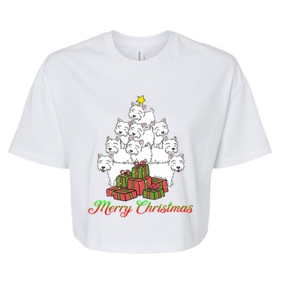 Westie Dog Lover Matching Santa Westie Christmas Tree Meaningful Gift Bella+Canvas Jersey Crop Tee