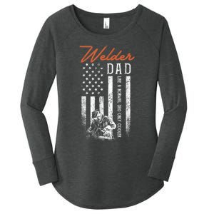 Welder Dad Like A Normal Dad Only Cooler USA Flag Welding Women's Perfect Tri Tunic Long Sleeve Shirt